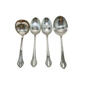 Oneida Community Clarette Serving Piece Set Silverplate Flatware 4 Pcs Spoons